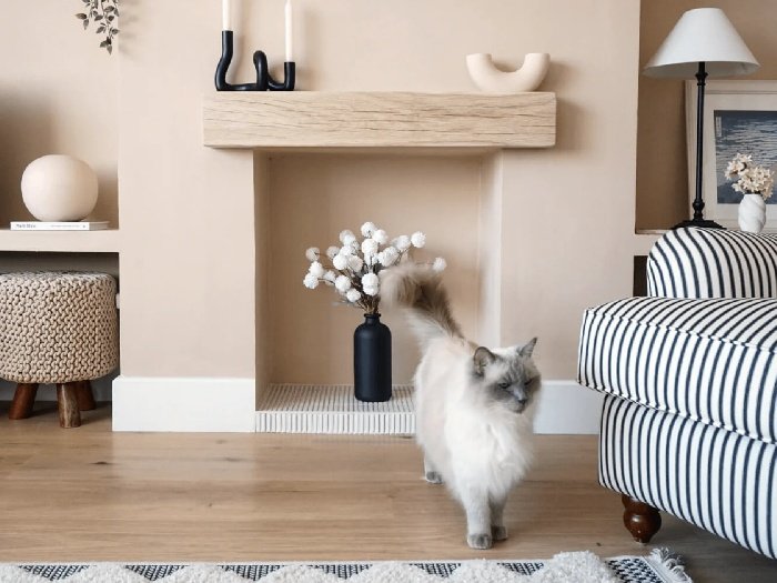 A finished fireplace detail