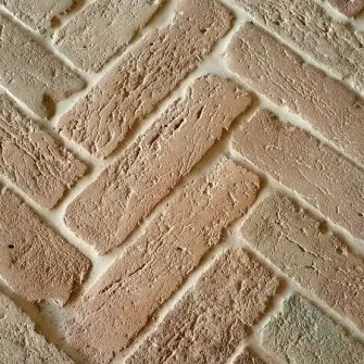 A herringbone brick chamber finish laid in a diagonal pattern