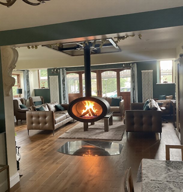 A specialist hanging stove installation in a Yorkshire home