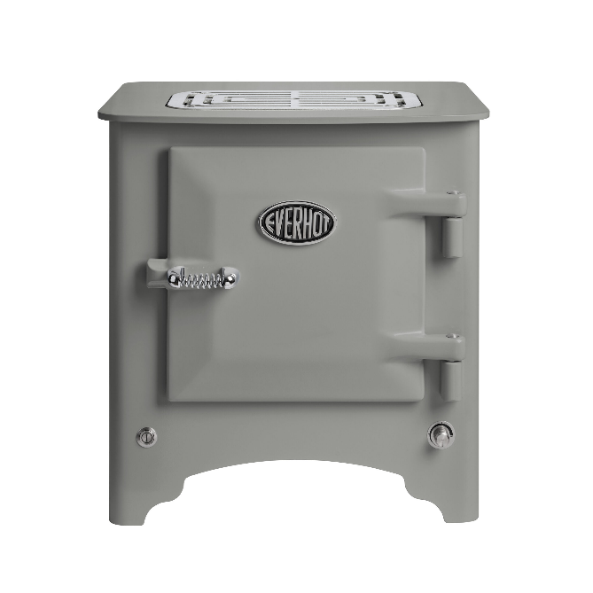 Everhot Electric Heater with closed cast-iron door and front temperature dial