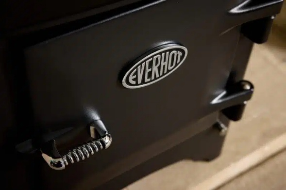 Everhot cast-iron door, handle and maker's badge