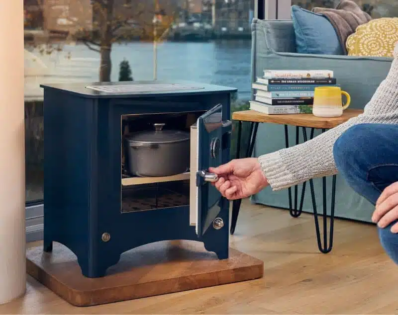 Everhot Electric Stove with the door open to show the integral oven