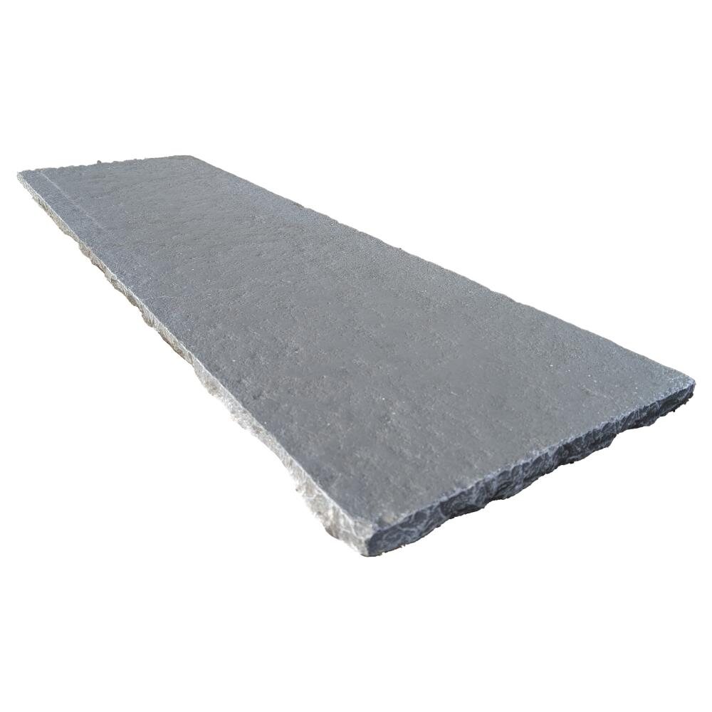 An Old Mill aged grey limestone hearth with soft grey tones
