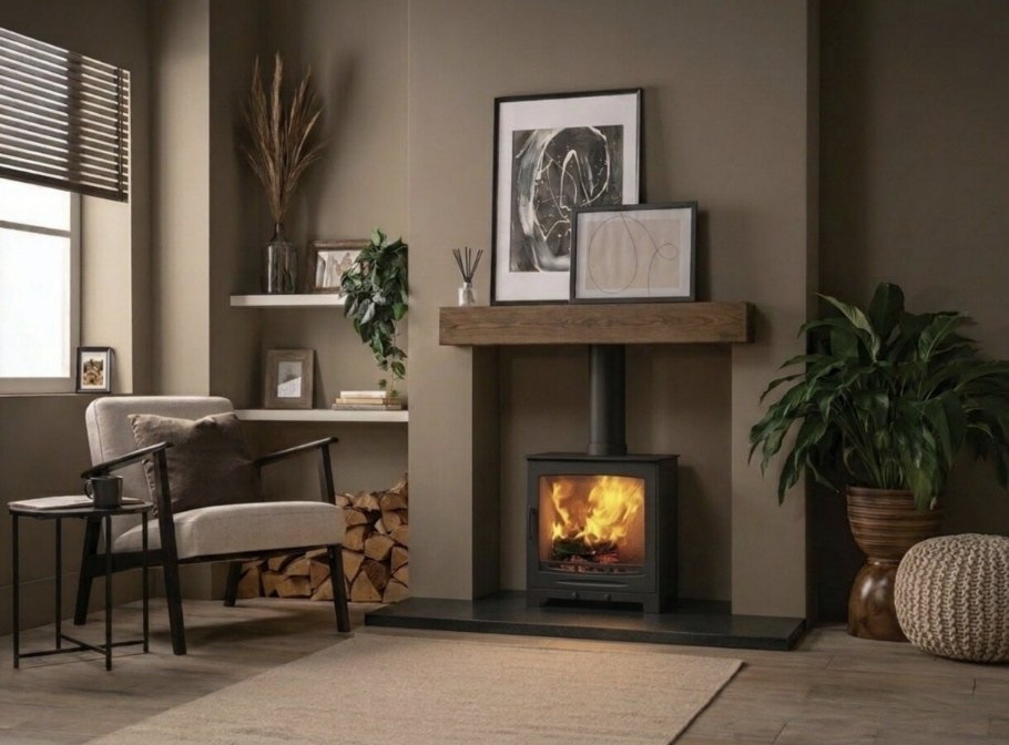 CF1 Woodburning Stove in a room setting