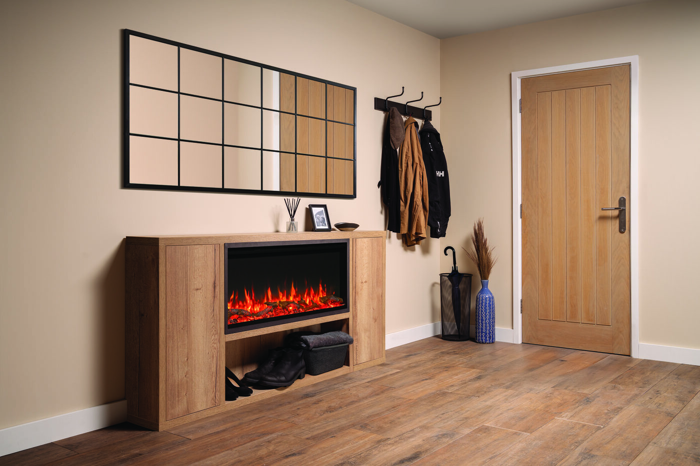 An electric fire fitted in a modern Yorkshire room