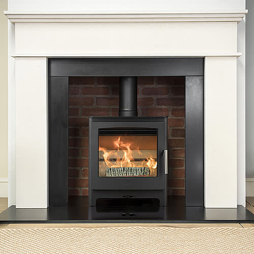 Heta Ambition 8 wood burning stove in a room setting