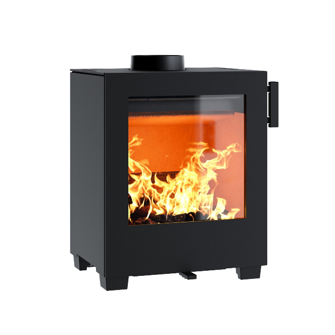 Heta Kube 10 wood burning stove on standard feet