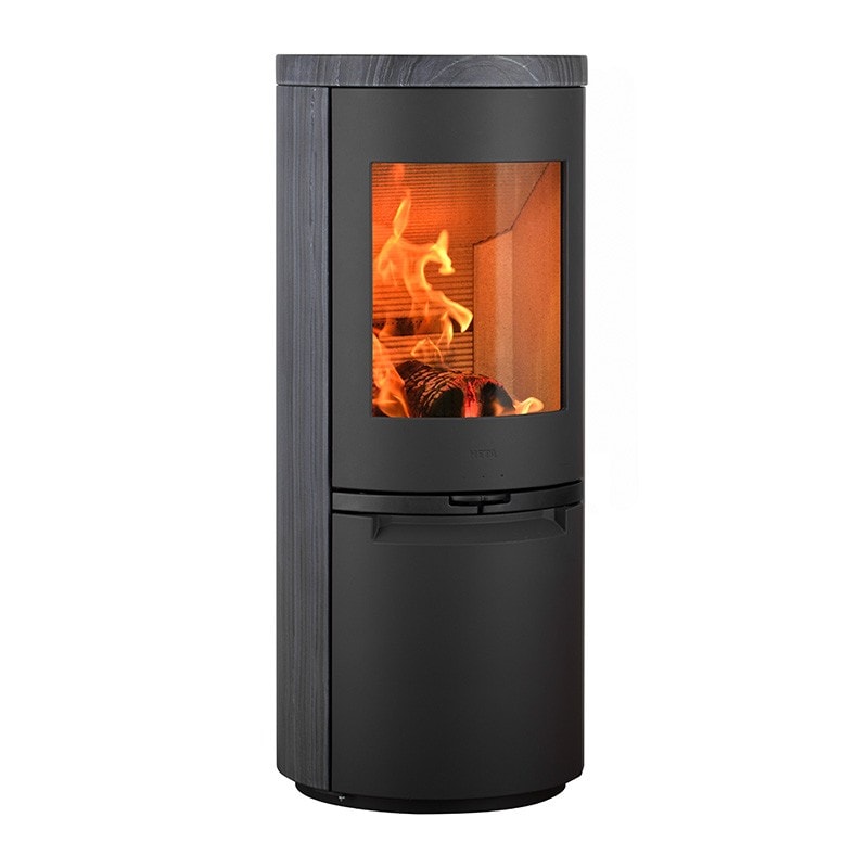 Heta Scan-Line 900 wood burning stove in blackwood finish